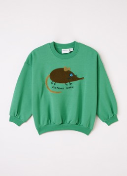 Mini Rodini Jongens Elephant sweater met borduring in de kleur Groen, maat: 116/122