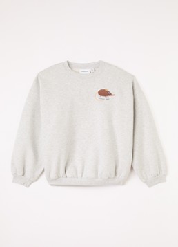 Mini Rodini Elephant shrew sweater met print in de kleur Grijsmele, maat: 128/134
