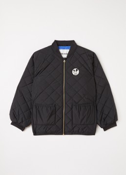 Mini Rodini Jongens Ritzrats gewatteerd jack met quilt patroon in de kleur Zwart, maat: 140/146