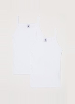 Petit Bateau Jongens Singlet van katoen in 2-pack in de kleur Wit, maat: 6A