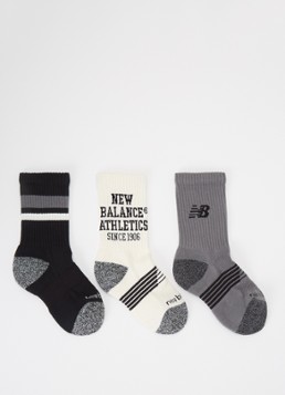New Balance Meisjes Active sokken 3-pack in de kleur Grijs, maat: M=29-34