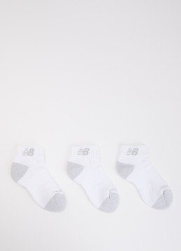 New Balance Meisjes Youth Active sokken met logo in 3-pack in de kleur Lichtgrijs, maat: L