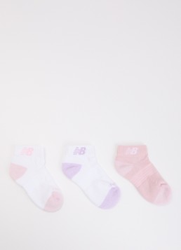 New Balance Meisjes Youth Active sokken met logo in 3-pack in de kleur Lichtroze, maat: L
