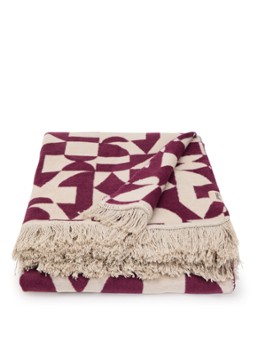 Claudi Lonata plaid 150 x 200 cm Aubergine - Deal