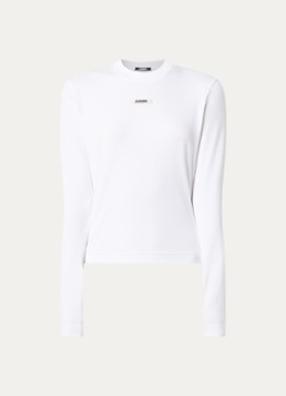Jacquemus Dames Longsleeve met logo in de kleur Wit, maat: XS