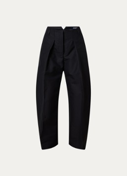 Jacquemus Dames Le Ovalo mid waist balloon fit pantalon met steekzakken in de kleur Zwart, maat: 36