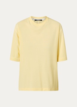 Jacquemus Dames Le Ventadou T-shirt met borduring in de kleur Lichtgeel, maat: M