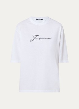 Jacquemus Dames Le T-shirt met logoprint in de kleur Wit, maat: L