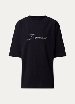 Jacquemus Dames Le T-shirt met logoprint in de kleur Zwart, maat: L