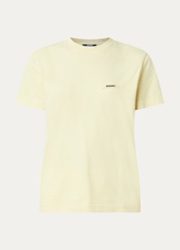 Jacquemus Dames T-shirt met logo in de kleur Lichtgeel, maat: L