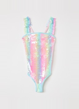 Billieblush Meisjes Badpak met pailletten in de kleur Roze, maat: 116