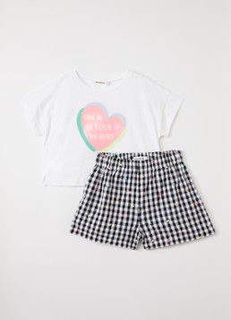 Billieblush Meisjes Set van T-shirt met korte broek 2-delig in de kleur Wit, maat: 116