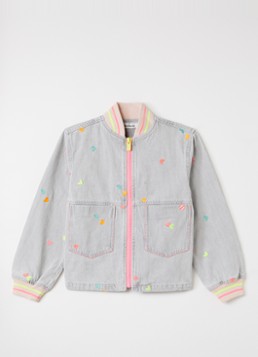 Billieblush Meisjes Spijkerjas met borduring in de kleur Grijs, maat: 116