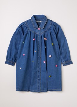Billieblush Meisjes Blousejurk van denim met applicatie in de kleur Indigo, maat: 116