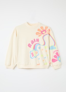 Billieblush Meisjes Sweater met pailletten in de kleur Gebroken wit, maat: 128