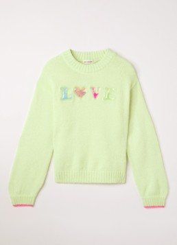 Billieblush Meisjes Fijngebreide trui in wolblend met lurex in de kleur Neongroen, maat: 104