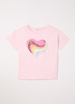 Billieblush Meisjes T-shirt met pailletten en glitter in de kleur Lichtroze, maat: 104