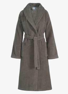 Vandyck Dames Beaumont badjas in uni - unisex in de kleur Taupe, maat: Small