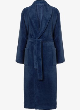 Vandyck Dames Beaumont badjas in uni - unisex in de kleur Donkerblauw, maat: Large