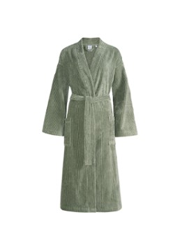 Vandyck Dames Antonio badjas met streepprint in de kleur Olijfgroen, maat: XLarge