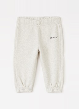 Off-White Jongens Bookish joggingbroek met logo in de kleur Grijsmele, maat: 92