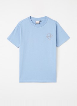 Retour Jeans Jongens Damon T-shirt met logo- en backprint in de kleur Blauwgrijs, maat: 15/16J