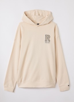 Retour Jeans Jongens Hugo hoodie met front- en backprint in de kleur Beige, maat: 15/16J