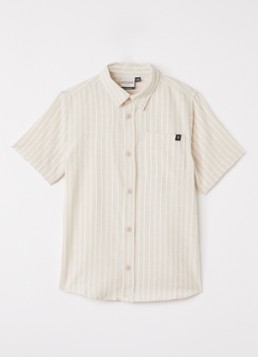 Retour Jeans Jongens Miguel blouse ín linnenblend met streepprint in de kleur Beige, maat: 15/16J