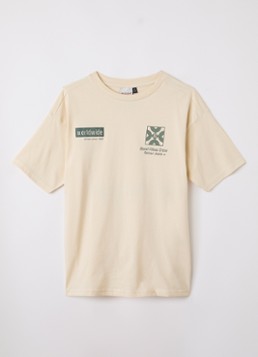 Retour Jeans Jongens Nathan T-shirt met front- en backprint in de kleur Creme, maat: 6J=116