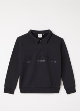 Retour Jeans Jongens Gino sweater met kraag en halve rits in de kleur Antraciet, maat: 128