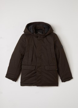 Retour Jeans Wart softshell jack met klepzakken in de kleur Donkerbruin, maat: 176