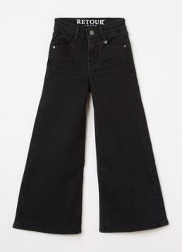 Retour Jeans Meisjes Celeste wide leg jeans met stretch in de kleur Zwart, maat: 16Y