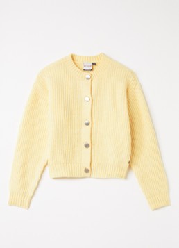Retour Jeans Meisjes Ribgebreid vest met ronde hals in de kleur Vanillegeel, maat: 128