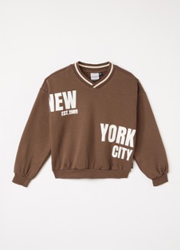 Retour Jeans Meisjes Brigitta sweater met print in de kleur Lichtbruin, maat: 164