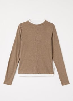 Retour Jeans Meisjes Peggy fijngebreide trui met ronde hals in de kleur Donkerbeige, maat: 164