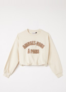 Retour Jeans Meisjes Yanou sweater met borduring in de kleur Creme, maat: 176