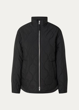 Selected Dames Cilla gewatteerd jack met quilt patroon en steekzakken in de kleur Zwart, maat: 34