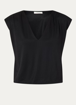 Selected Dames Mira mouwloze top met schoudervulling in de kleur Zwart, maat: S