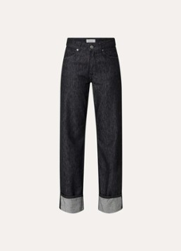 Selected Dames Lyra high waist straight leg jeans met donkere wassing in de kleur Indigo, maat: W 32