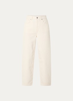 Selected Dames Ebba high waist balloon fit jeans met gekleurde wassing in de kleur Gebroken wit, maat: W 33