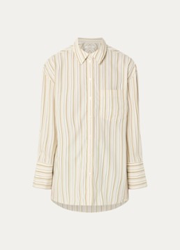 Selected Dames Dannie blouse met streepprint in de kleur Gebroken wit, maat: 34