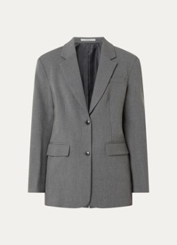 Selected Dames Mara oversized blazer in wolblend met klepzakken in de kleur Grijs, maat: 40