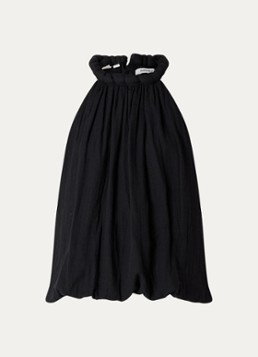 Selected Dames Annie haltertop met plooidetail in de kleur Zwart, maat: 34
