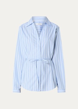 Selected Dames Helga blouse met streepprint in de kleur Blauw, maat: 36