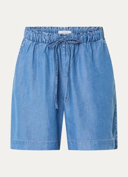 Selected Dames Janna high waist loose fit korte broek met steekzakken in de kleur Blauw, maat: 34