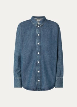 Selected Dames Bella spijkerblouse met kraag in de kleur Indigo, maat: 38