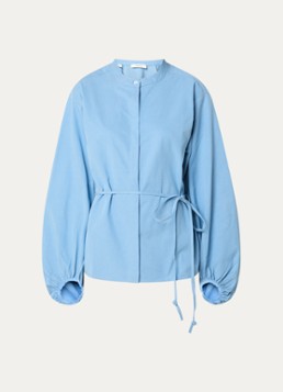 Selected Dames Talia blouse met strikceintuur in de kleur Blauw, maat: 38