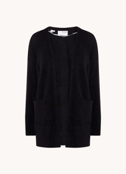 Selected Dames Lulu fijngebreid vest in alpaca wolblend met steekzakken in de kleur Zwart, maat: S