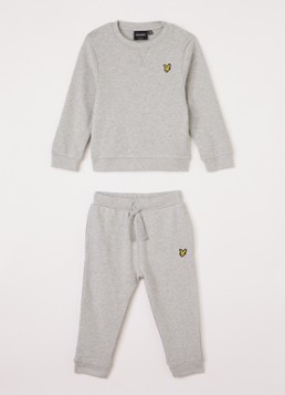 Lyle & Scott Jongens Set van sweater met joggingbroek 2-delig in de kleur Grijsmele, maat: 6M=68