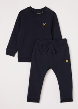 Lyle & Scott Jongens Set van sweater met joggingbroek 2-delig in de kleur Donkerblauw, maat: 18M=86